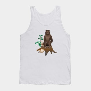 Bear sits on stump Tank Top